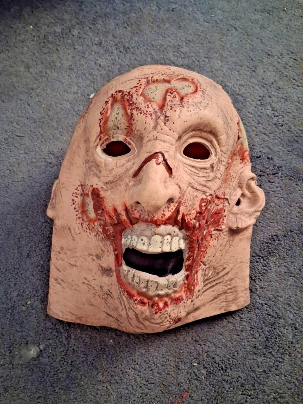 Ghoulish Productions Patient Zombie Latex Mask DAMAGED TEAR Craft Prop AS IS